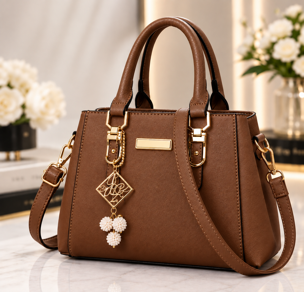 Mala Cinza Elegante | Alça Crossbody & Detalhes Dourados – Maison Veloura